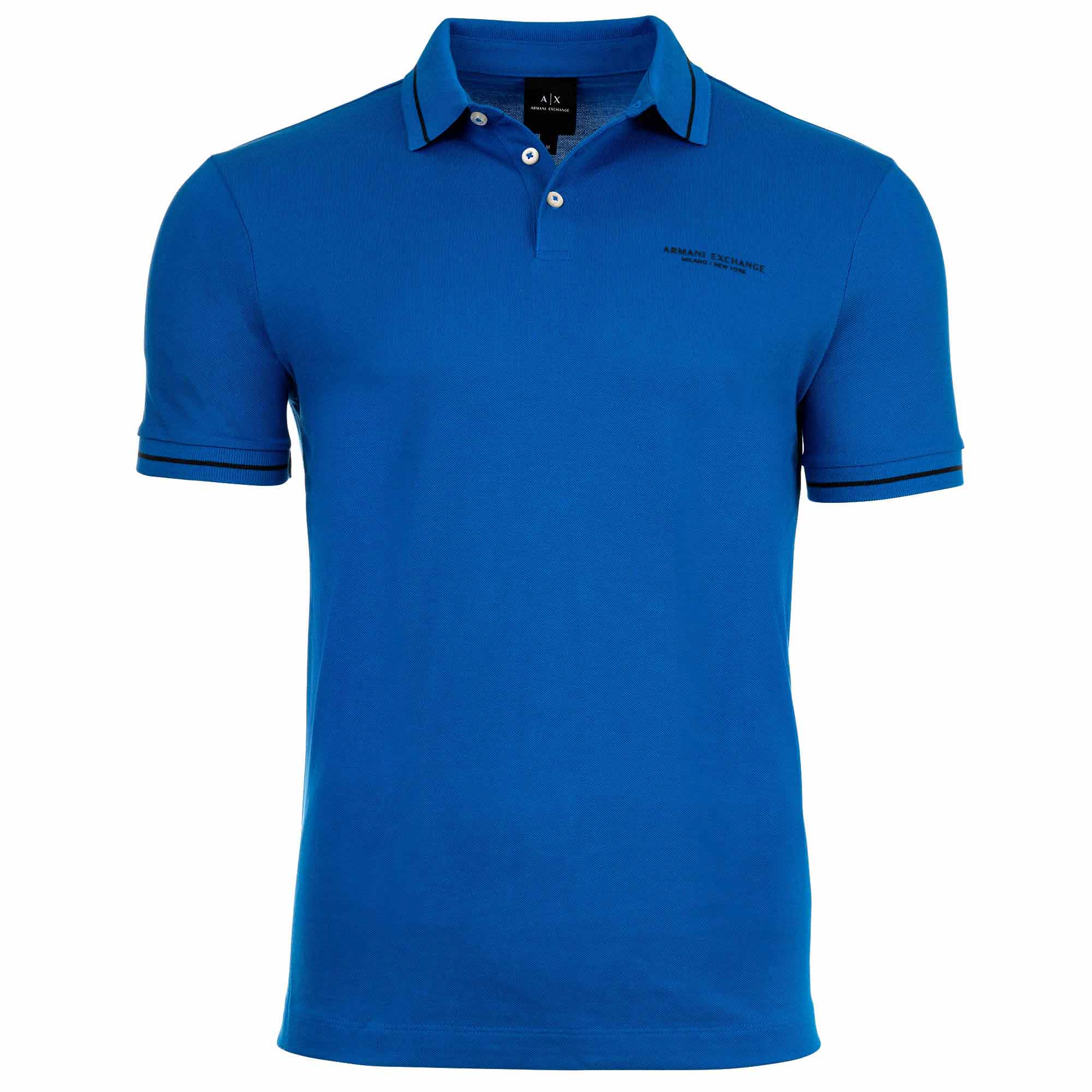 A|X ARMANI EXCHANGE Herren Poloshirt - T-Shirt, einfarbig, Baumwolle