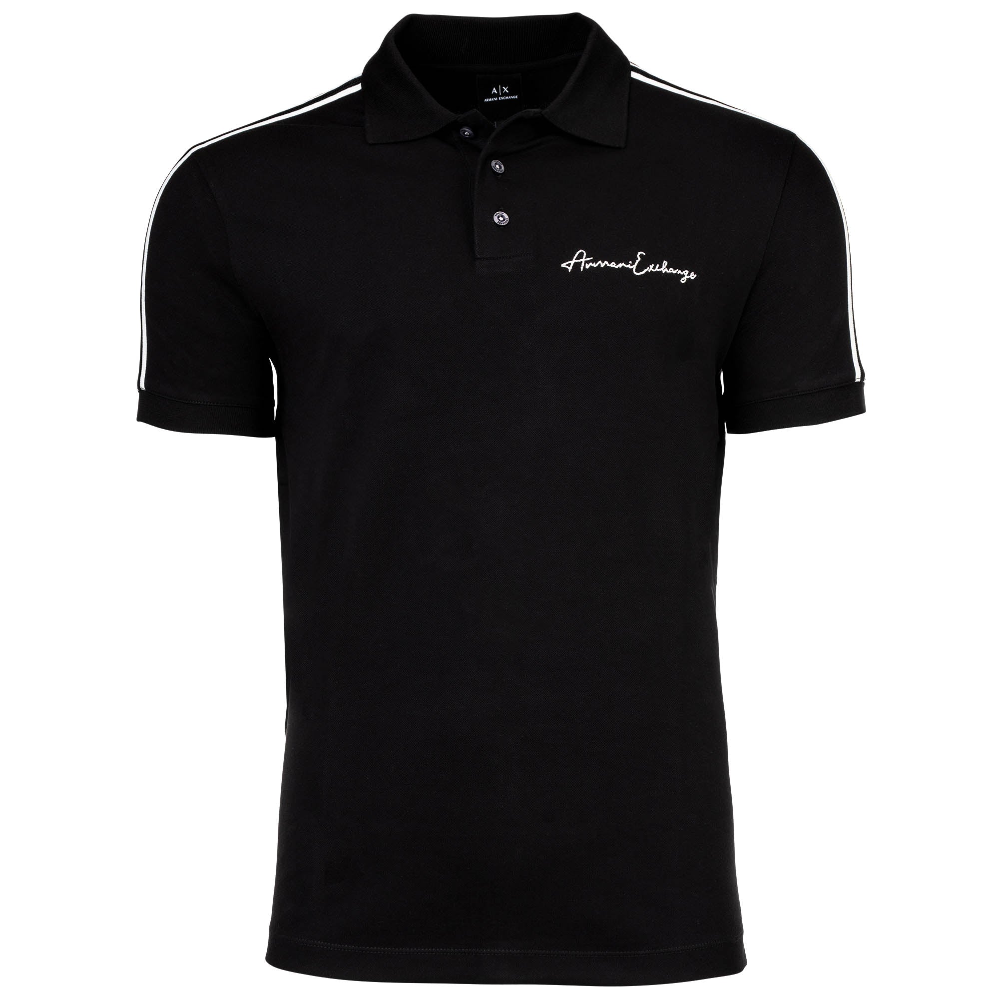 A|X ARMANI EXCHANGE Herren Poloshirt - T-Shirt, Logo, einfarbig, Baumwolle