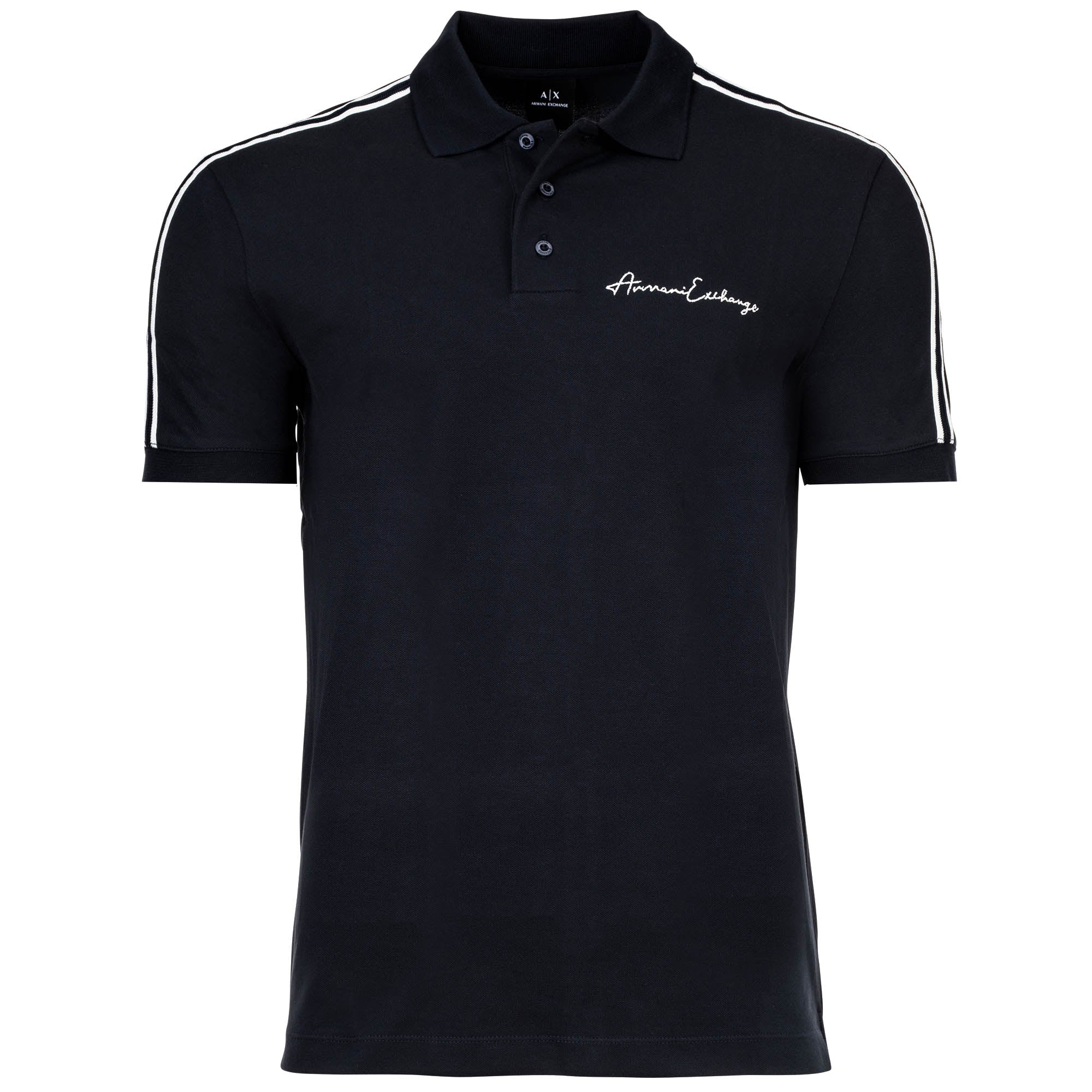 A|X ARMANI EXCHANGE Herren Poloshirt - T-Shirt, Logo, einfarbig, Baumwolle