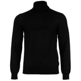 A|X ARMANI EXCHANGE men's turtleneck jumper - fine knit, virgin wool, logo, plain