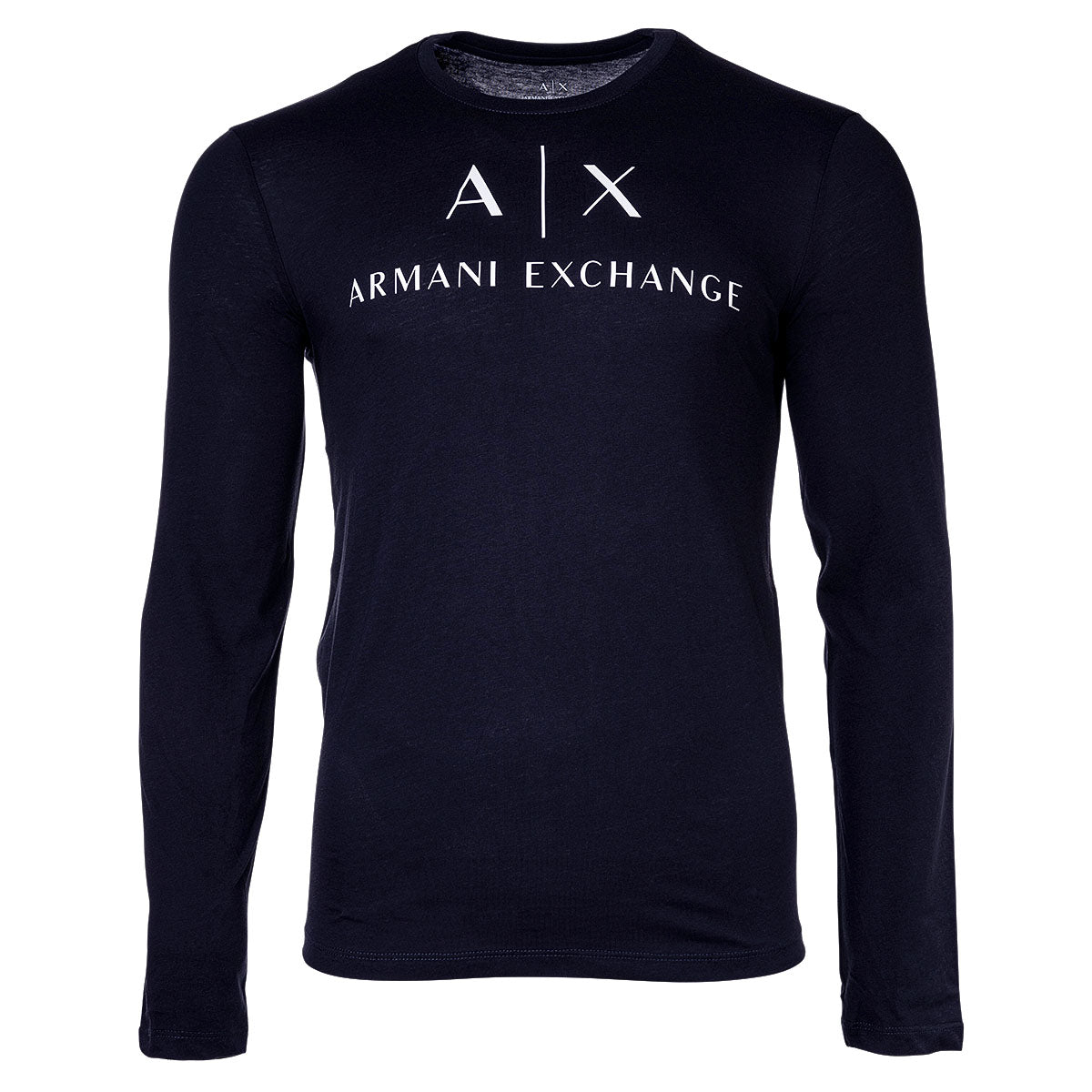 A|X ARMANI EXCHANGE Men's Long Sleeve - Long Sleeve, Round Neck, Logo, Cotton