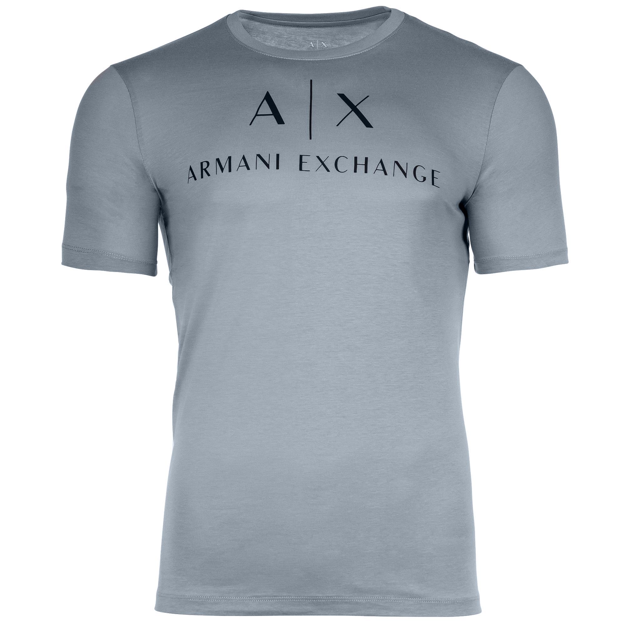 A|X ARMANI EXCHANGE Herren T-Shirt - Schriftzug, Rundhals, Cotton Stretch