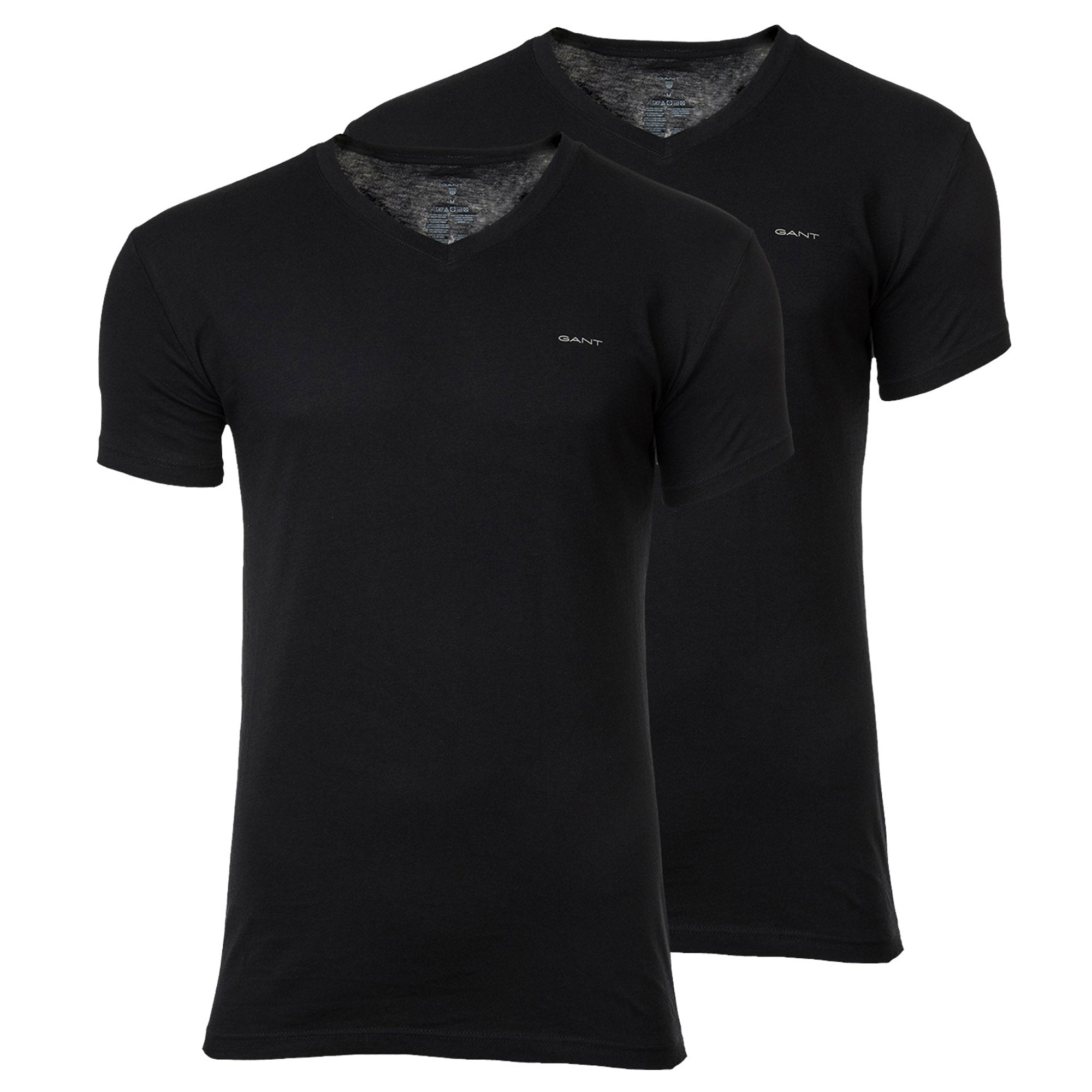 GANT Herren T-Shirt, 2er Pack - V-NECK T-SHIRT 2-PACK, V-Ausschnitt, kurzarm, Cotton
