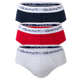 GANT Men's Briefs, 3-Pack - Brief 3-Pack, Slim Fit, Logo, Stretch Cotton, Plain