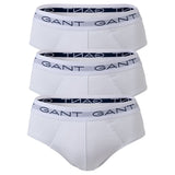 GANT Men's Briefs, 3-Pack - Brief 3-Pack, Slim Fit, Logo, Stretch Cotton, Plain
