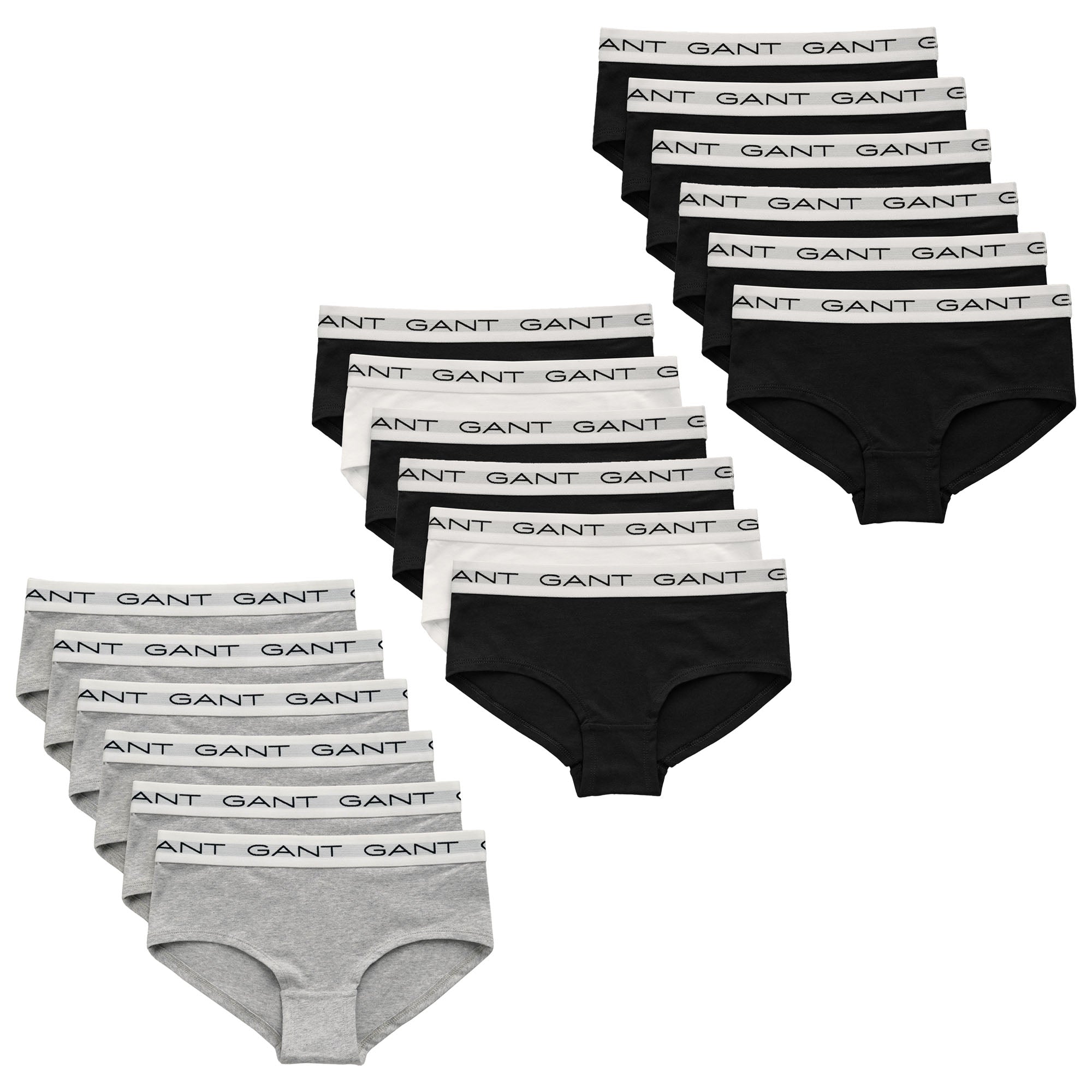 GANT Mädchen Slips, 6er Pack - HIPSTER BRIEFS 6-PACK, Hüftslip, Cotton Stretch