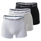 GANT Herren Boxershorts, 3er Pack - Trunks, Cotton Stretch, Logo, einfarbig