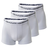 GANT Herren Boxershorts, 3er Pack - Trunks, Cotton Stretch, Logo, einfarbig