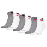 Levi's Unisex 6er Pack Sportsocken - Mid Cut SPRTWR, Logo, einfarbig