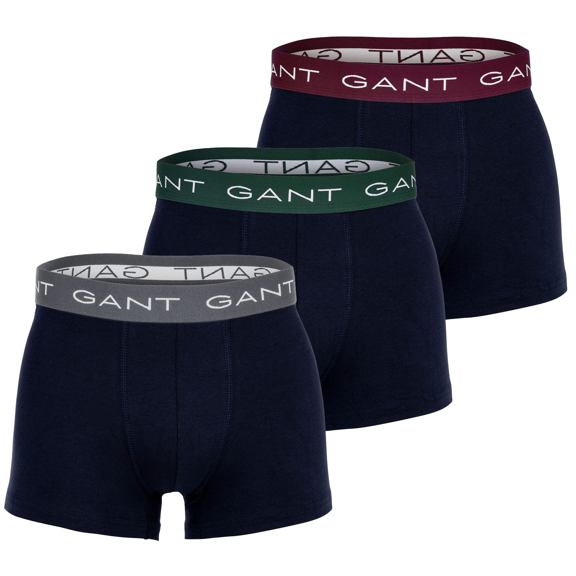GANT Herren Boxershorts, 3er Pack - Trunk 3-Pack, Baumwollmischung, einfarbig