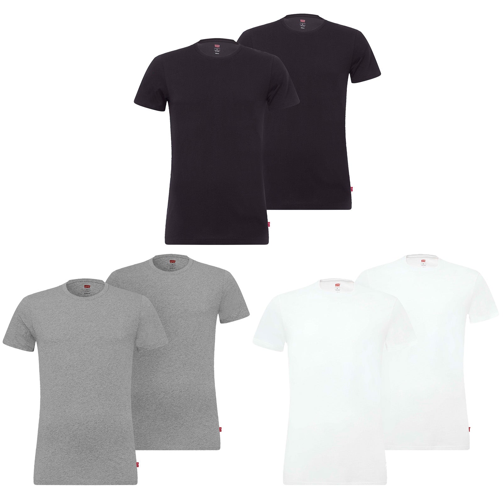 Levi's Men T-Shirt,  Pack - round Neck, short Sleeve, plain