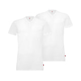 Levi's Herren T-Shirts, 2er Pack - V-Ausschnitt, Kurzarm, einfarbig