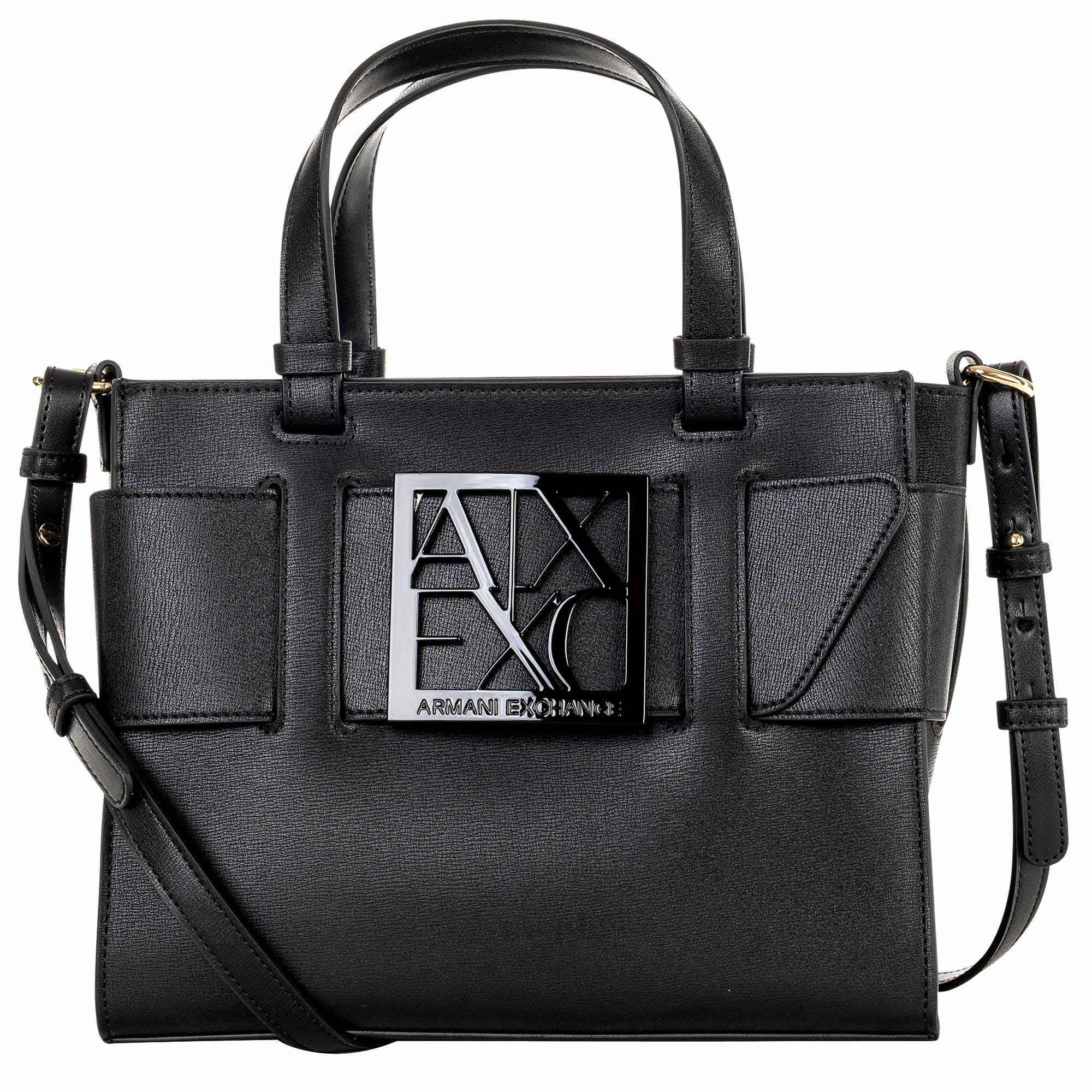 A|X ARMANI EXCHANGE Damen Handtasche - Shopper Susy Monogram, Logo-Schnalle, 19x24x14cm (HxBxT)