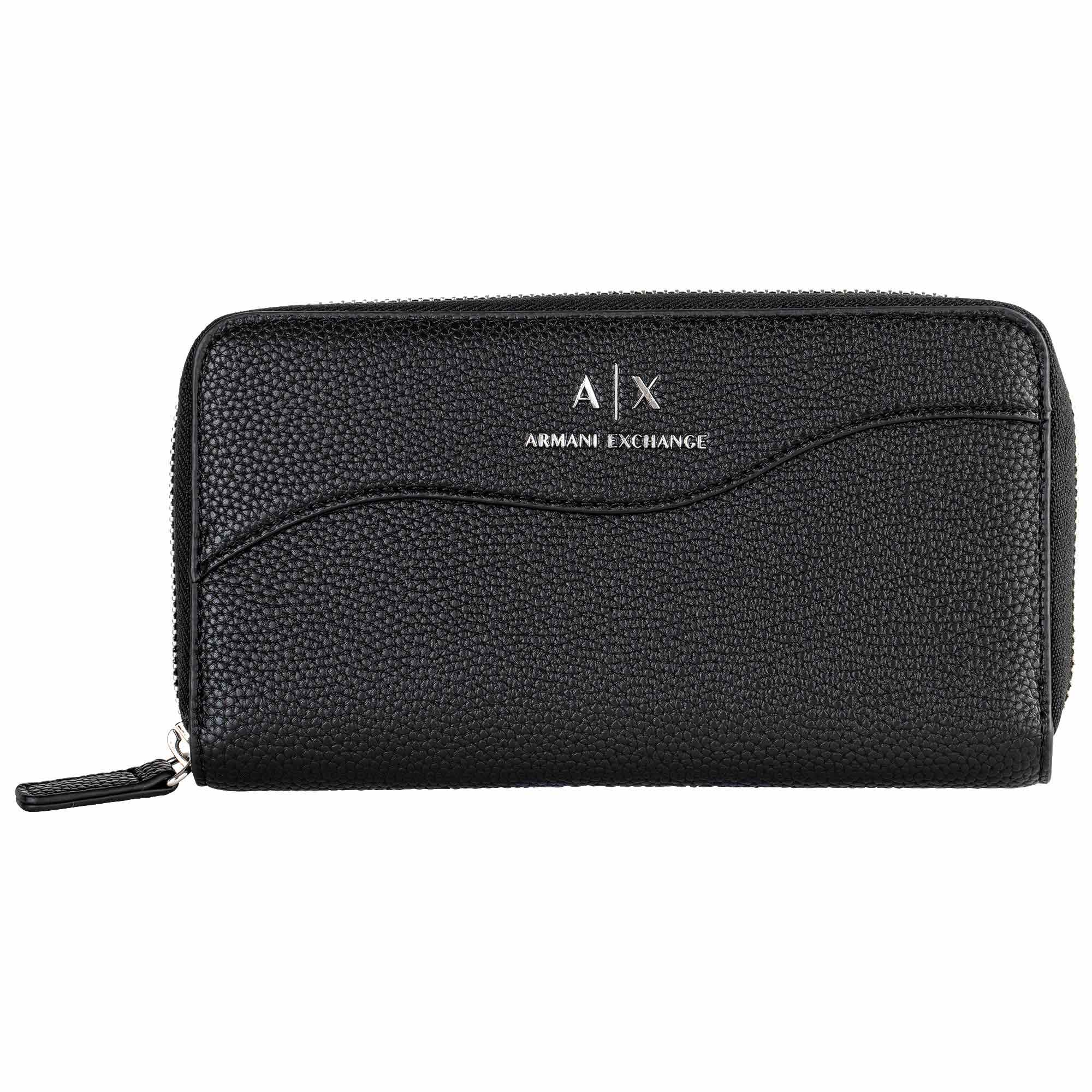 A|X ARMANI EXCHANGE Women's Wallet - Wave Zip Around, Logo, 10.5x18.5x2.5cm (HxWxD)