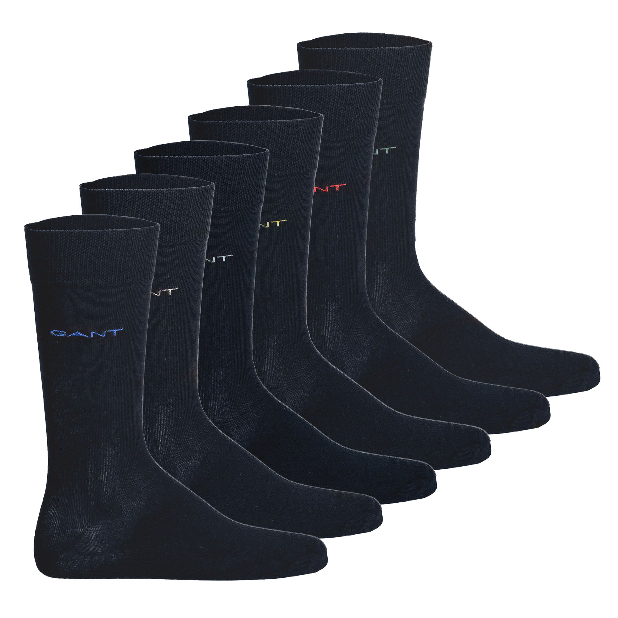 GANT Men's Socks, 6-Pack - Soft Cotton Socks, Stockings, Logo, Plain Colour