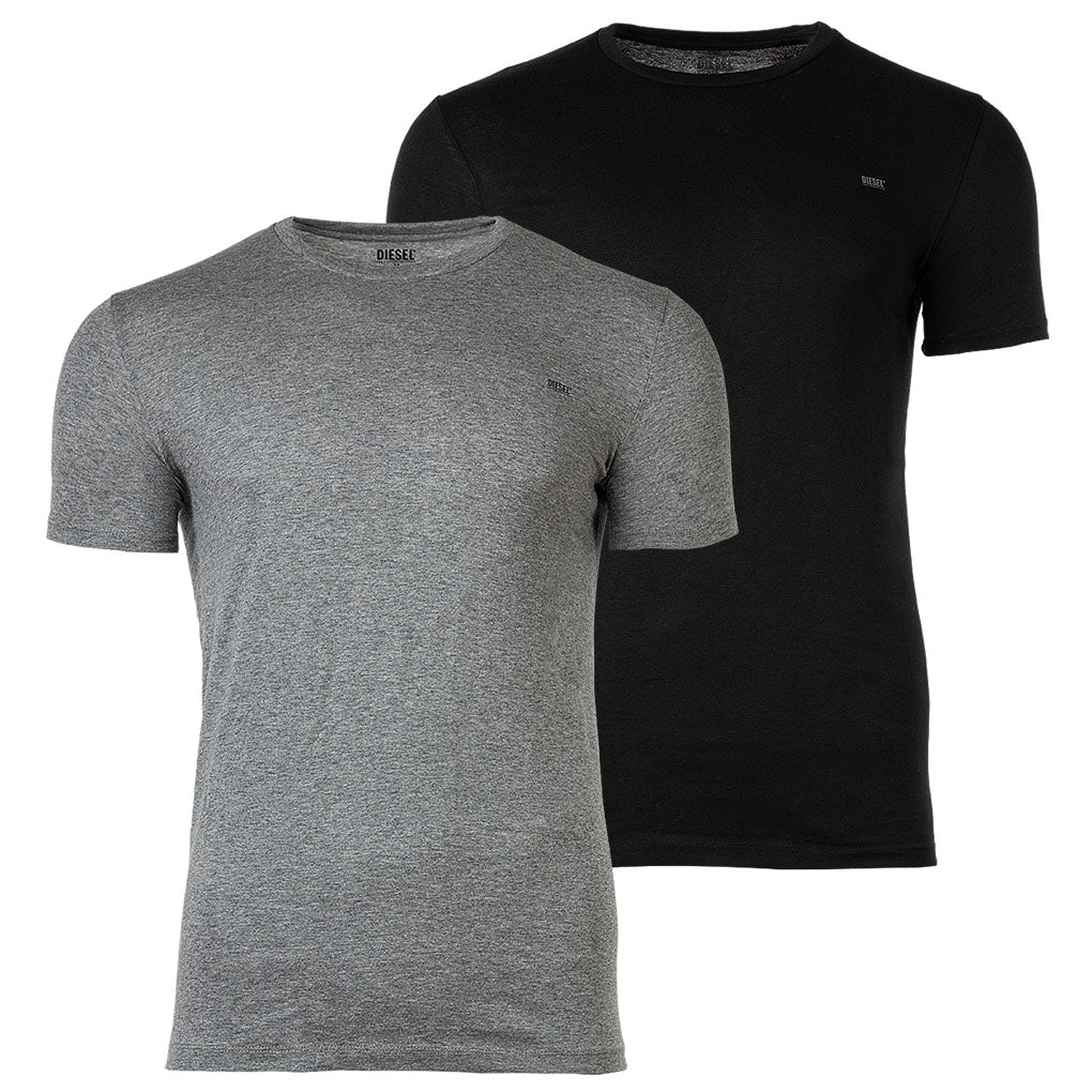 DIESEL Men's T-Shirt 2 Pack- UMTEE-RANDAL-TUBE, round neck, short sleeve, Logo