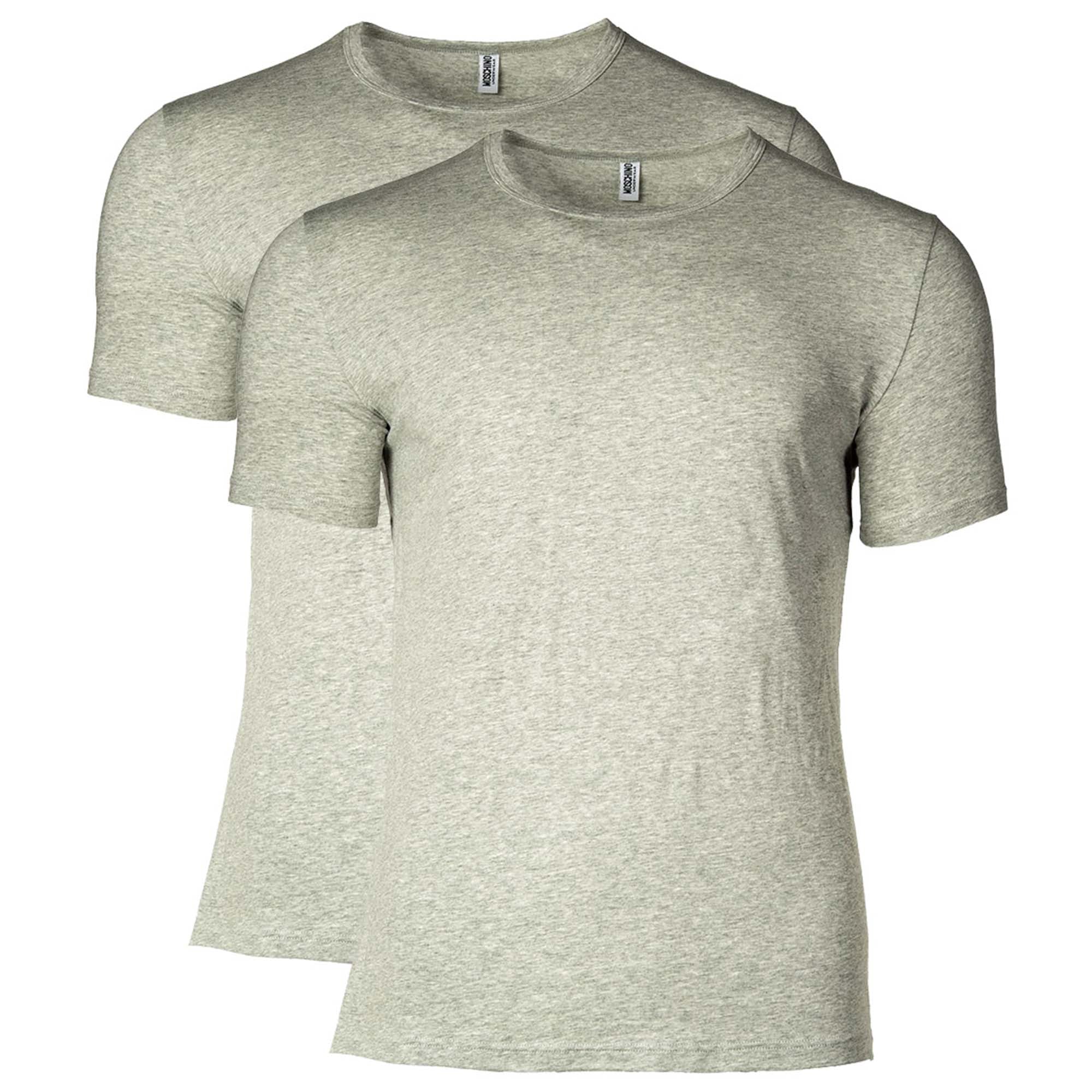 MOSCHINO Men's T-shirt 2-pack - Crew Neck, Stretch Cotton, solid colour