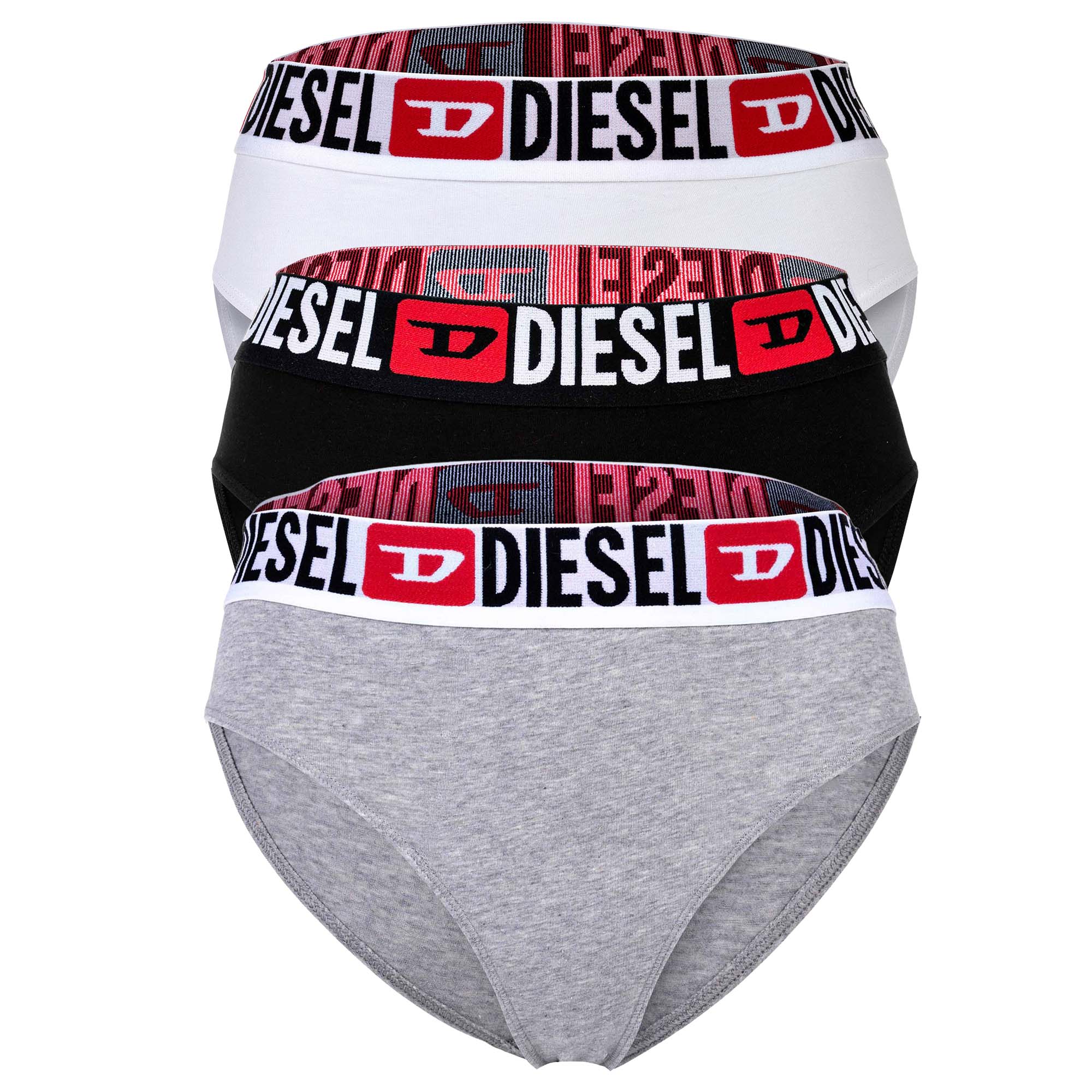 DIESEL Damen Highwaist-Slips, 3er Pack - SAM-D-CORE, Cotton Stretch, Logobund