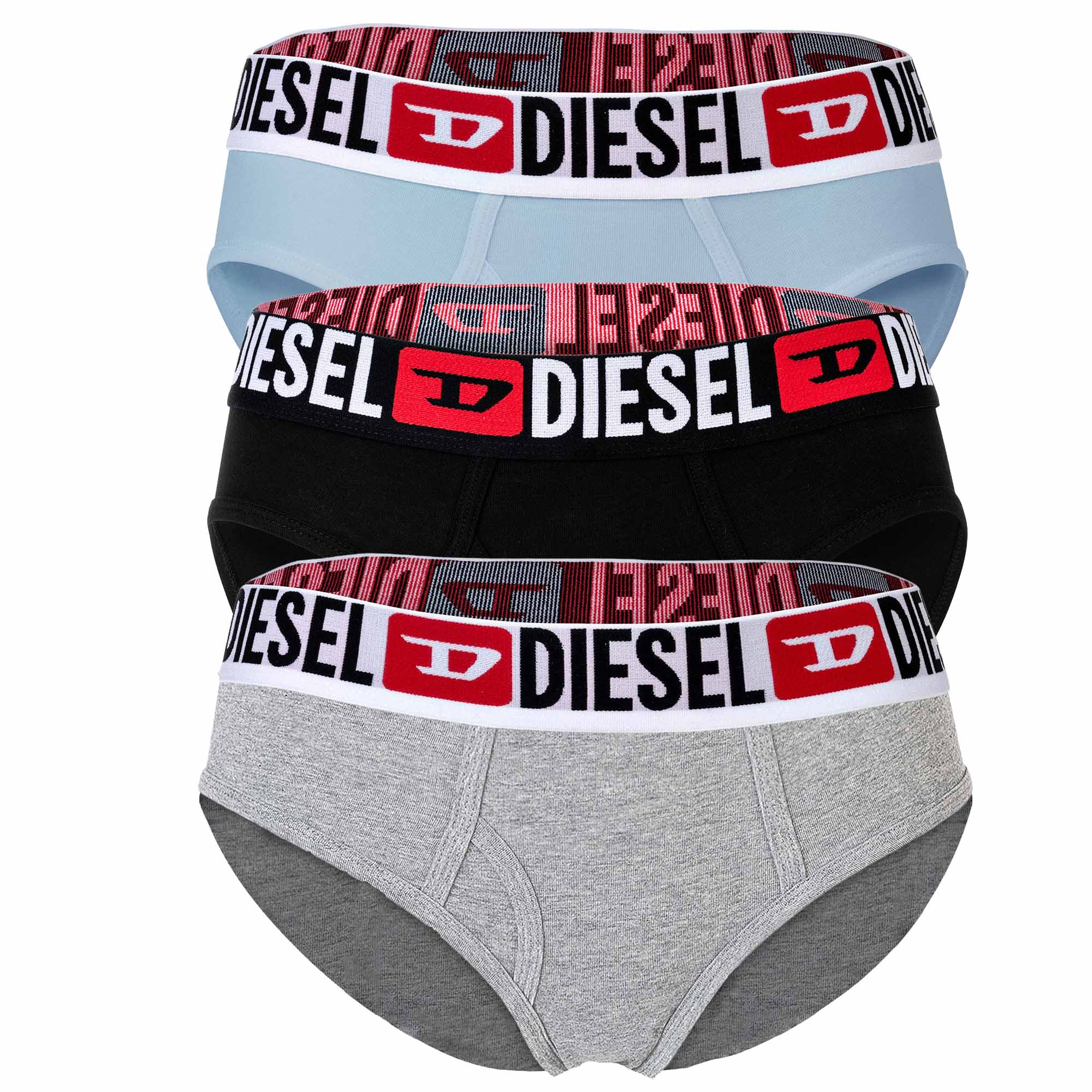 DIESEL Damen Slips, 3er Pack - OXY-D-CORE, Cotton Stretch, Logobund