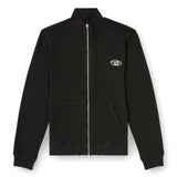 DIESEL men's sweat jacket with stand-up collar - S-GINN-ZIP-IOD, kangaroo pocket, Fleece, solid color