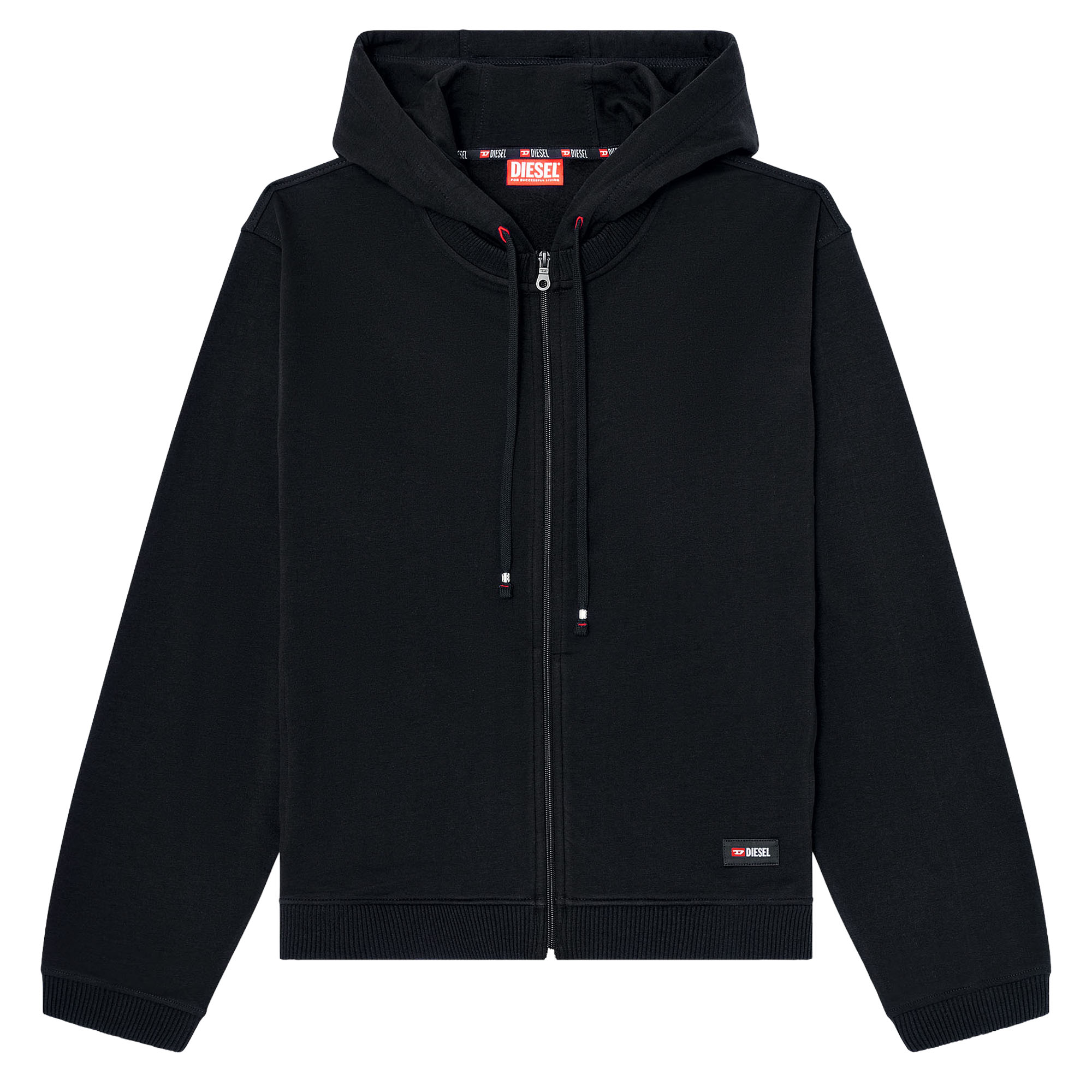 DIESEL Herren Sweatjacke mit Kapuze - JOY-D-CORE, Baumwolle, einfarbig