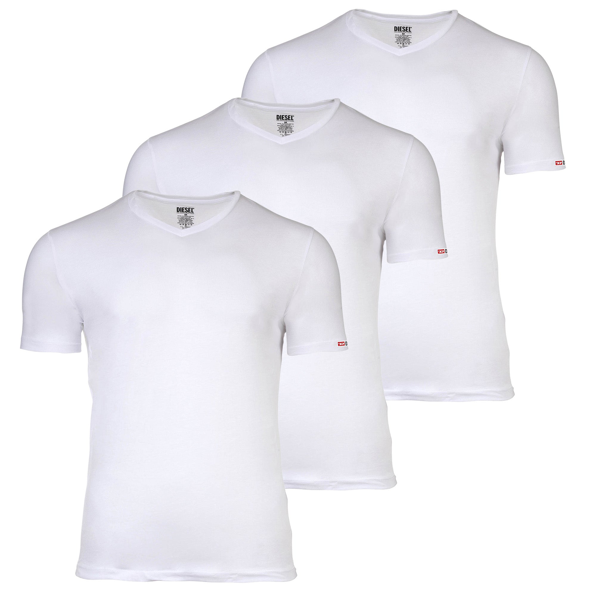 DIESEL Herren T-Shirt, 3er Pack - MICHAEL-D-CORE, Unterhemd, V-Neck, Kurzarm, Baumwolle