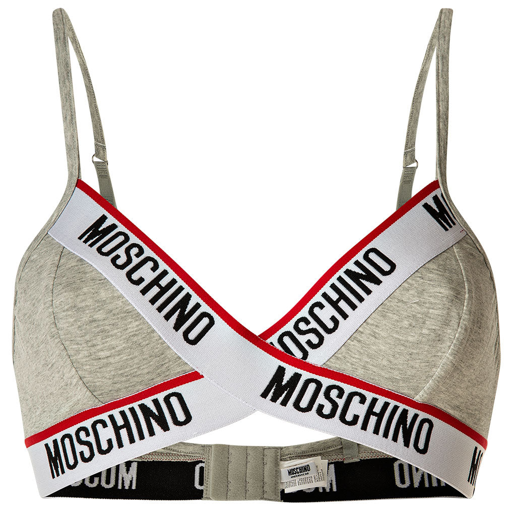 MOSCHINO Damen Bustier -  bügellos, Bra, BH, Logo, Stretch Cotton
