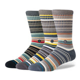 STANCE Unisex Socken, 3er Pack - Jorongo 3 Pack, Logo Casual Socken, Crew Socken, gestreift