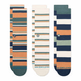STANCE Unisex Socken, 3er Pack - Off Season 3 Pack, Logo Casual Socken, Crew Socken, gestreift