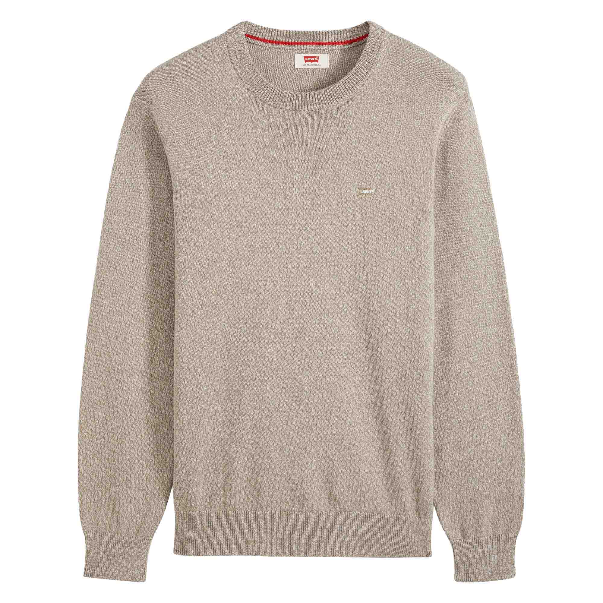Levi's Herren Strickpullover - "Lightweight Housemark Sweater", Rundhals, Baumwoll-Mix