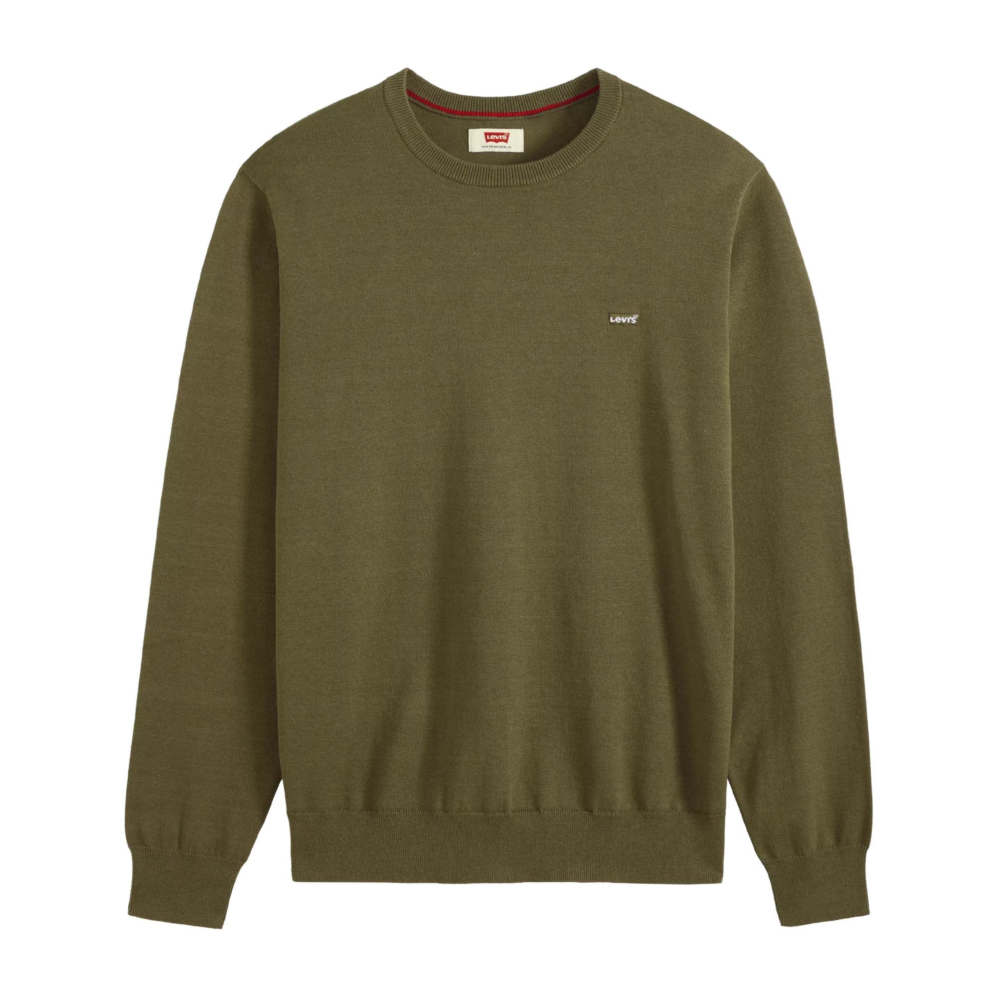 Levi's Herren Strickpullover - "Lightweight Housemark Sweater", Rundhals, Baumwoll-Mix