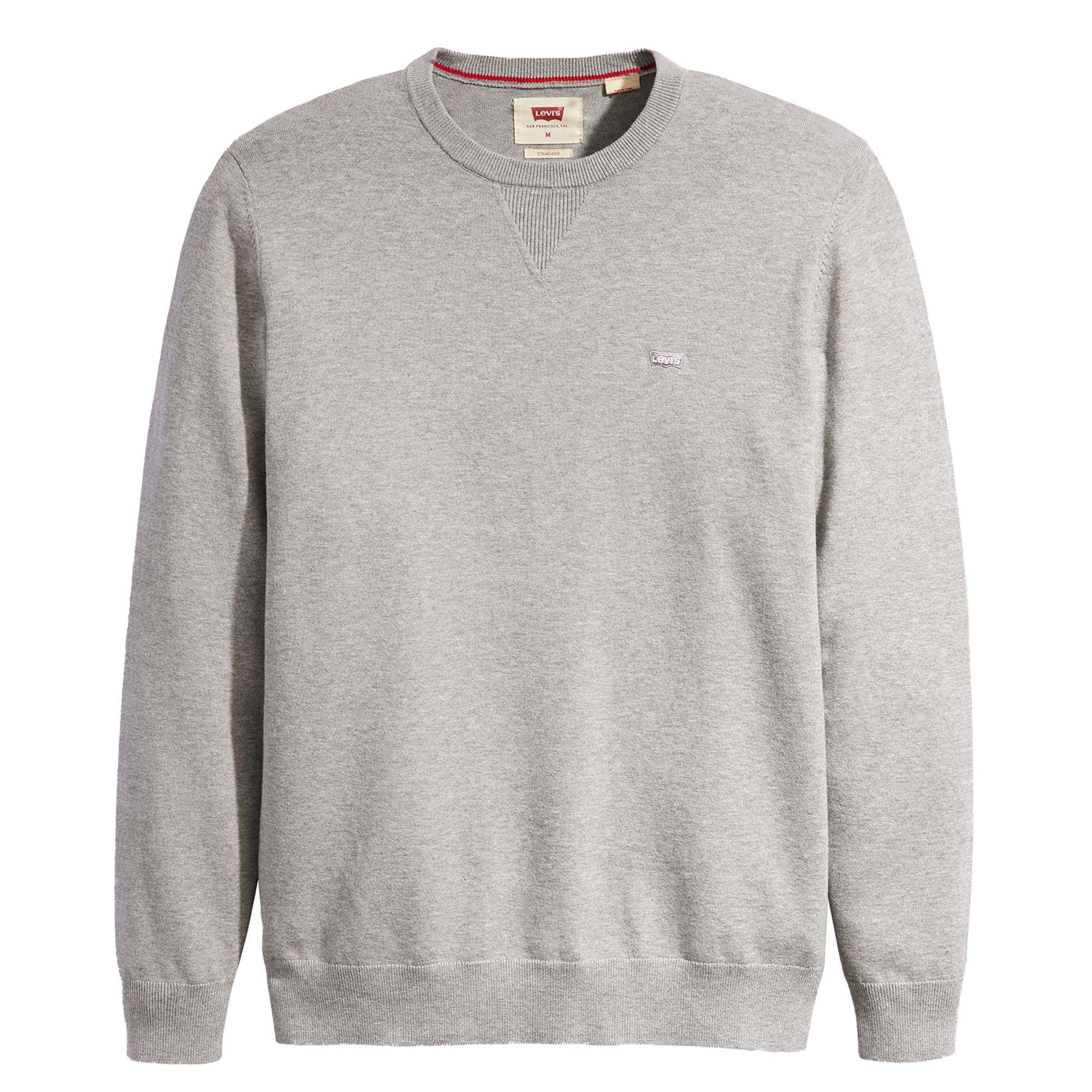 Levi's Herren Strickpullover - "Lightweight Housemark Sweater", Rundhals, Baumwoll-Mix