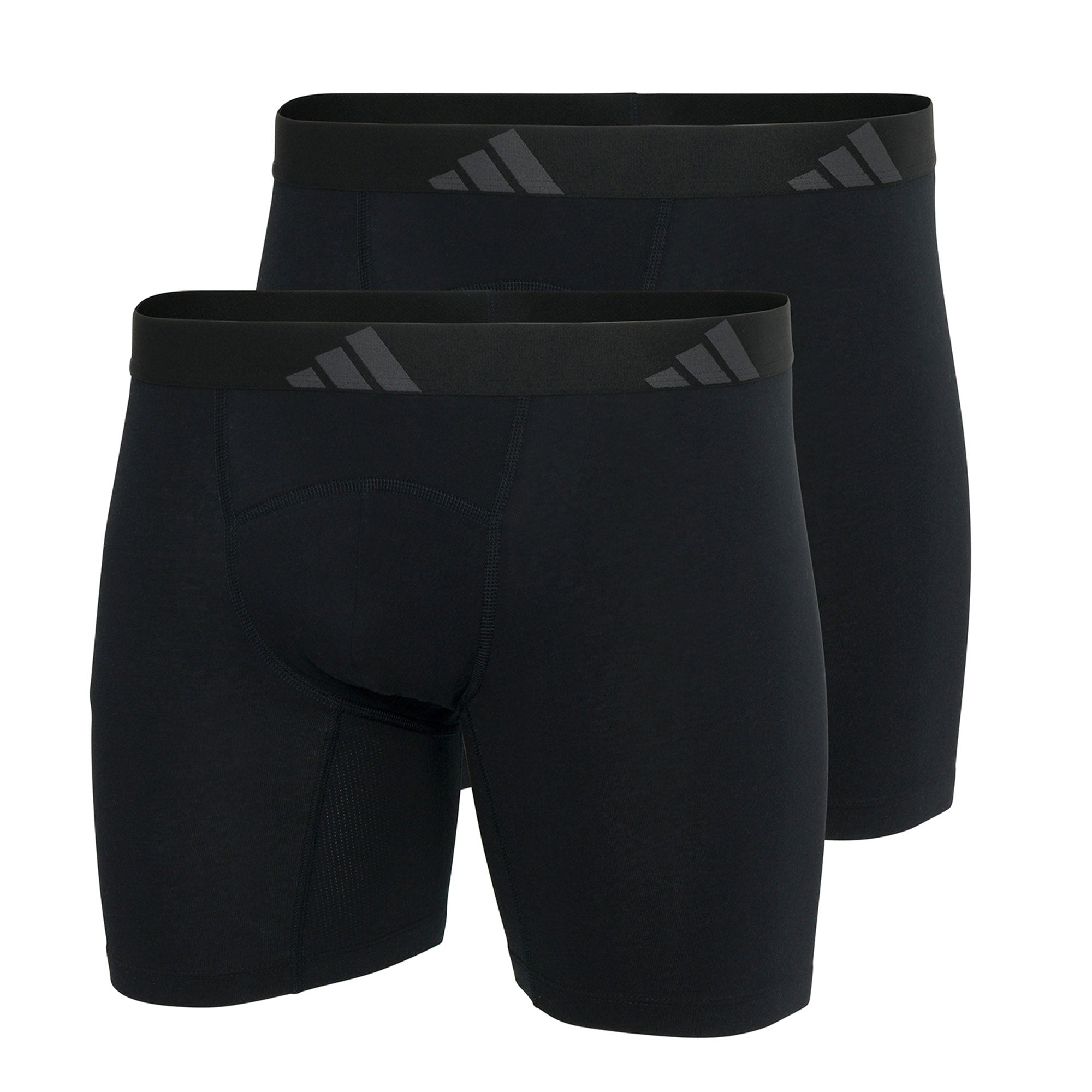 adidas Men Boxer Shorts, 2-Pack - Ergonomic Boxer Brief 2PK, Active Flex Cotton, Logo