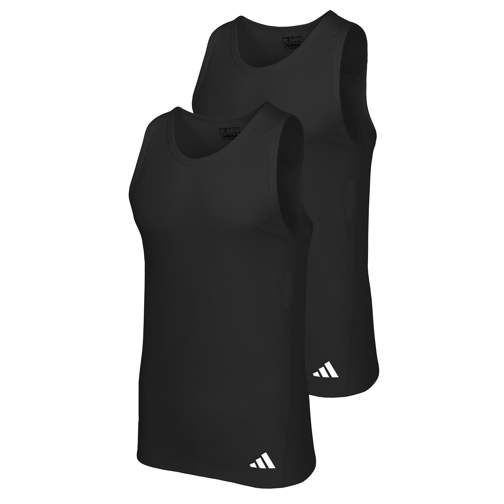 adidas Herren Unterhemden, 2er Pack - Ergonomic Tank Top 2PK, Active Flex Cotton, ärmellos, einfarbig