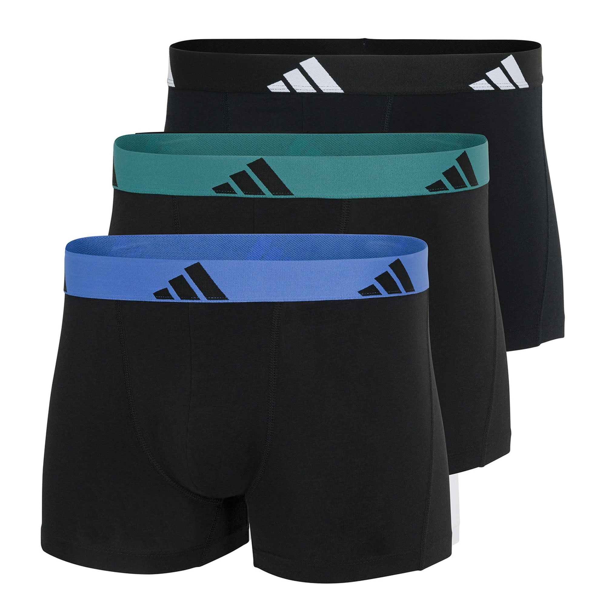 adidas Herren Boxershorts, 3er Pack - Trunks, Active Flex Cotton, Logo, einfarbig