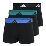 adidas Herren Boxershorts, 3er Pack - Trunks, Active Flex Cotton, Logo, einfarbig
