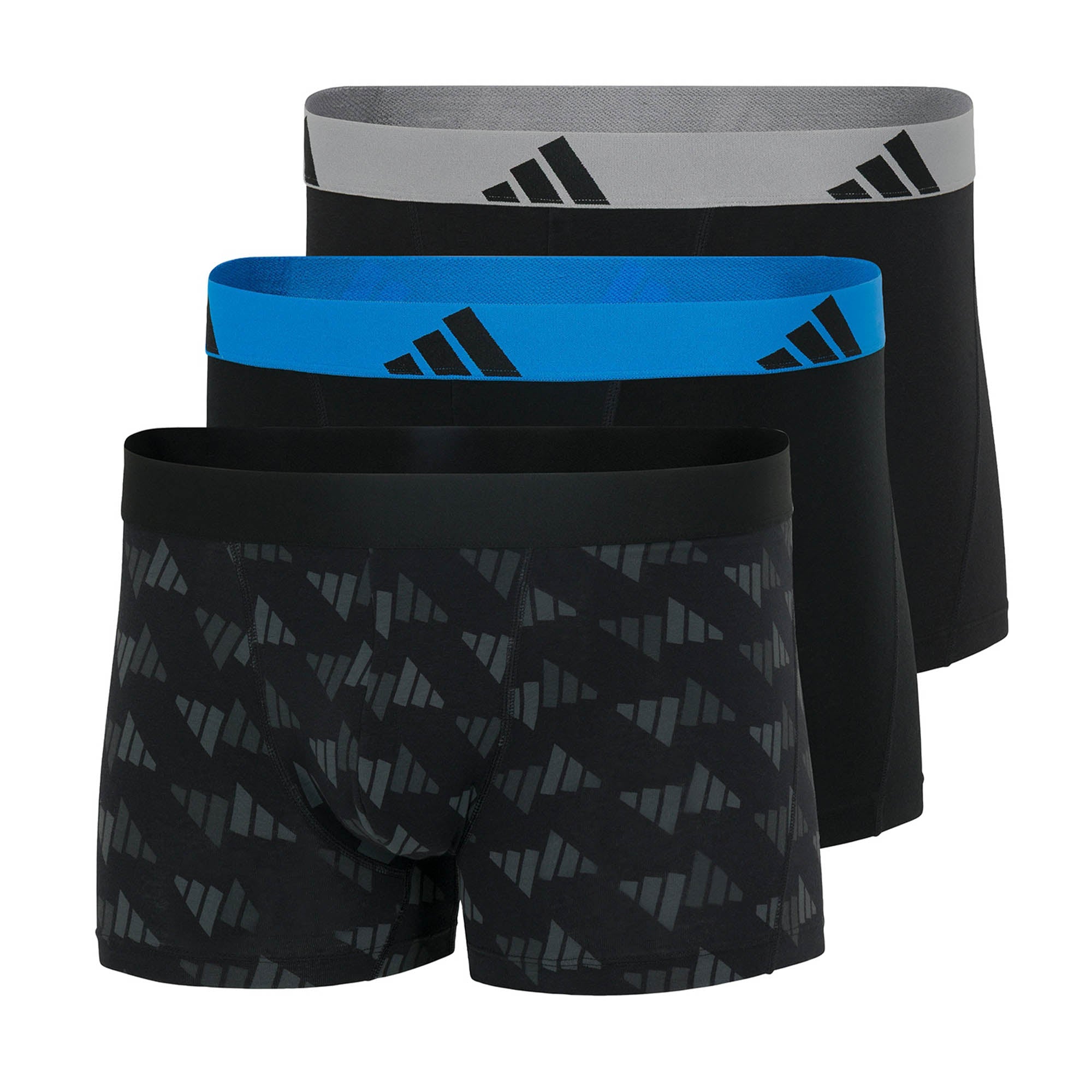 adidas Herren Boxershorts, 3er Pack - Trunks, Active Flex Cotton, Logo, einfarbig