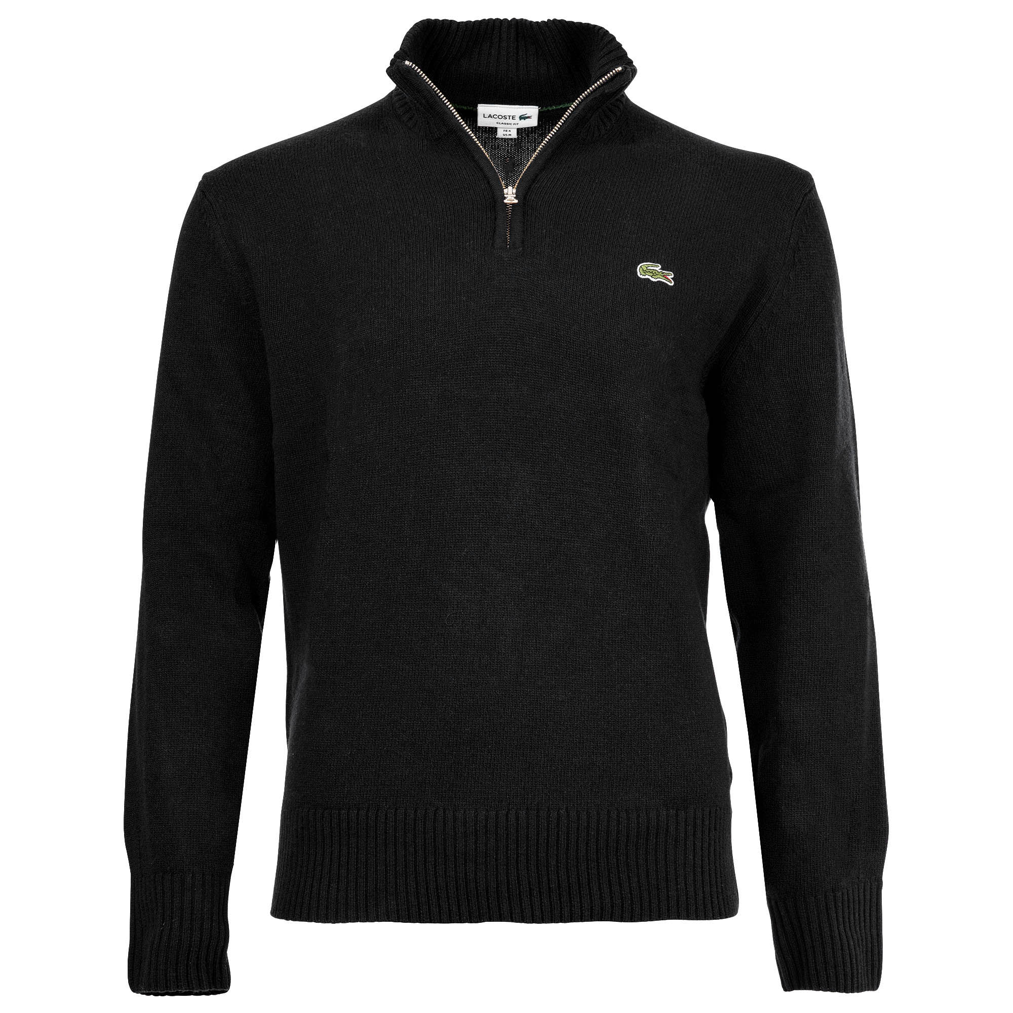 LACOSTE Men Sweater - Troyer Collar, Ribbed Knit, Wool