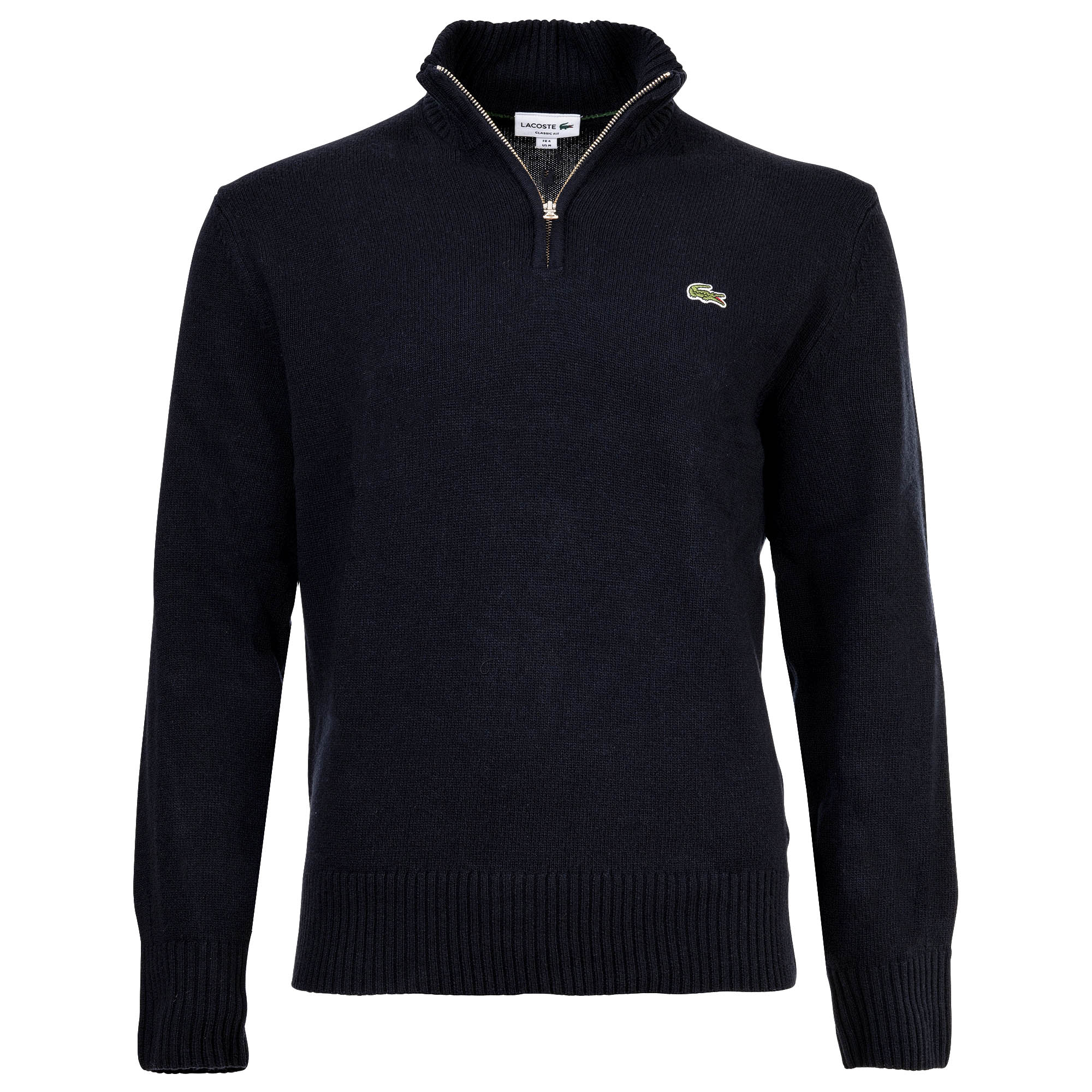 LACOSTE Herren Pullover - Troyer-Kragen, Rippstrick, Wolle
