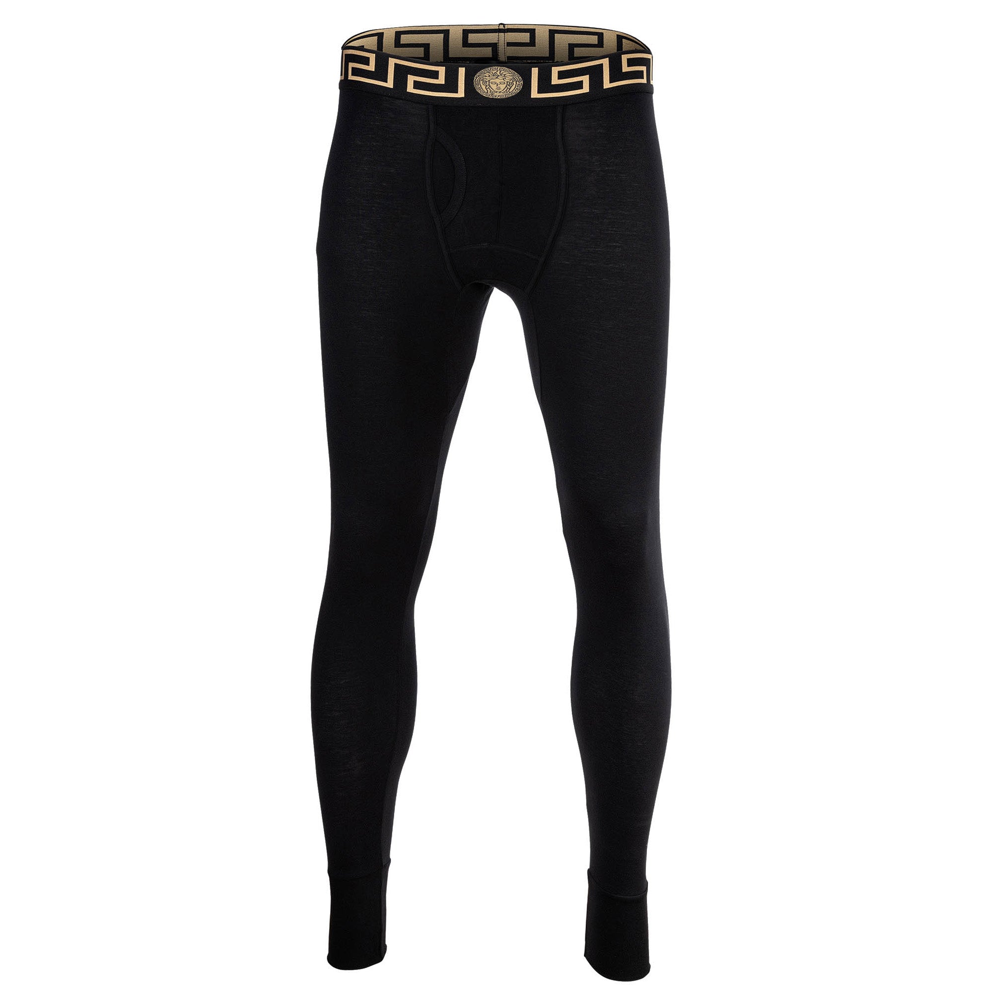 VERSACE Herren Lange Unterhose - TOPEKA, Stretch Cotton, Logobund, einfarbig