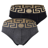 VERSACE Herren Slip, 2er Pack - TOPEKA, Baumwolle, einfarbig