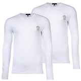 VERSACE Herren Langarmshirt, 2er Pack - TOPEKA, Longsleeve, Rundhals, Organic Cotton, Bi-Stretch