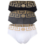 VERSACE Herren Slip, 3er Pack - TOPEKA, Baumwolle, einfarbig