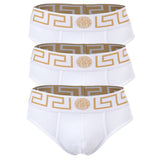 VERSACE Herren Slip, 3er Pack - TOPEKA, Baumwolle, einfarbig