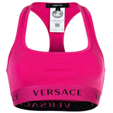 VERSACE Women's Bustier - Underwear, Bralette Bra, Cotton, Logo Waistband, Solid Color
