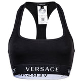 VERSACE Women's Bustier - Underwear, Bralette Bra, Cotton, Logo Waistband, Solid Color