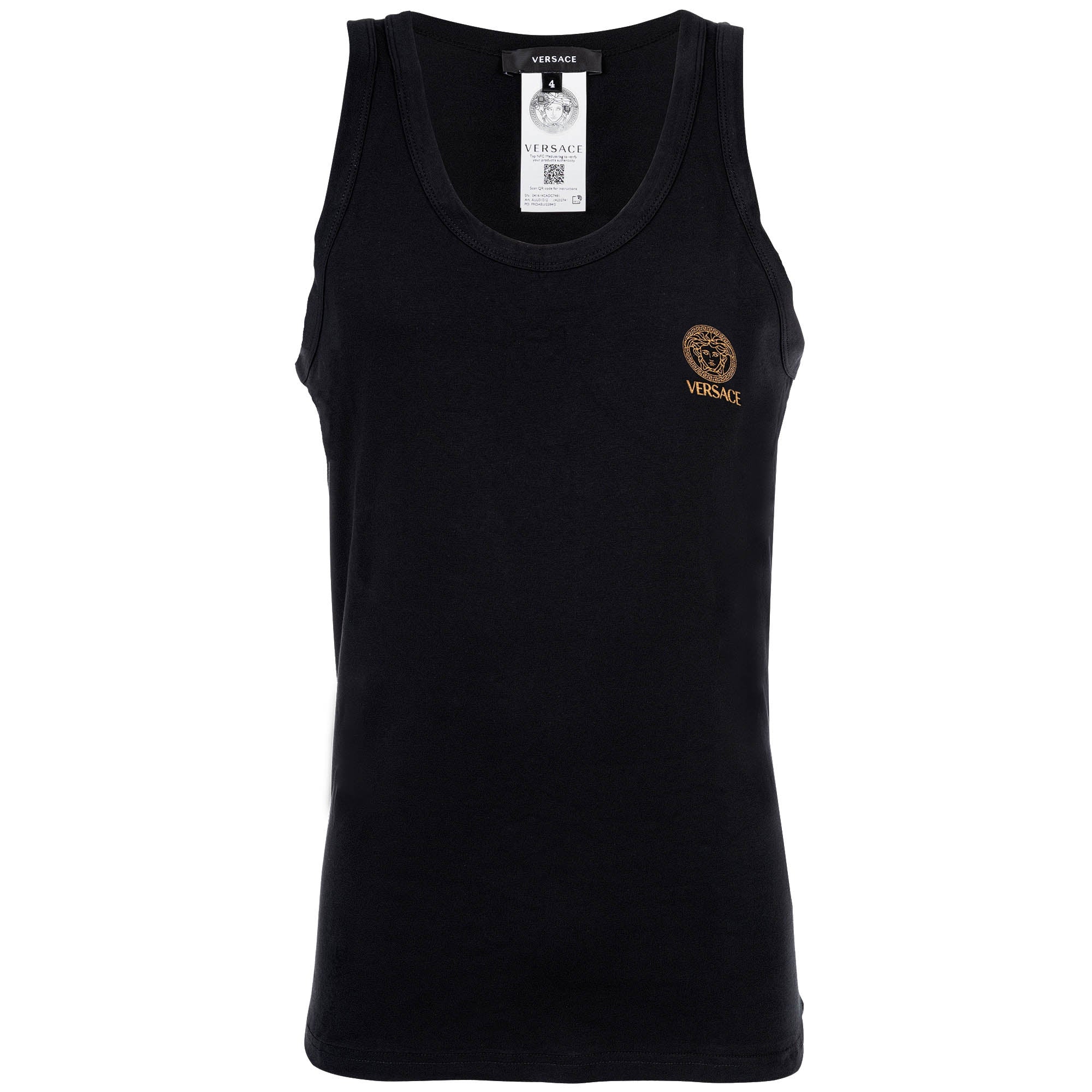 VERSACE Herren Tank Top - TOPEKA, Unterhemd, Rundhals, Stretch Cotton, einfarbig