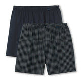 CALIDA Men Woven Boxer Shorts, 2-Pack - Prints Benefits, Cotton, Single Jersey