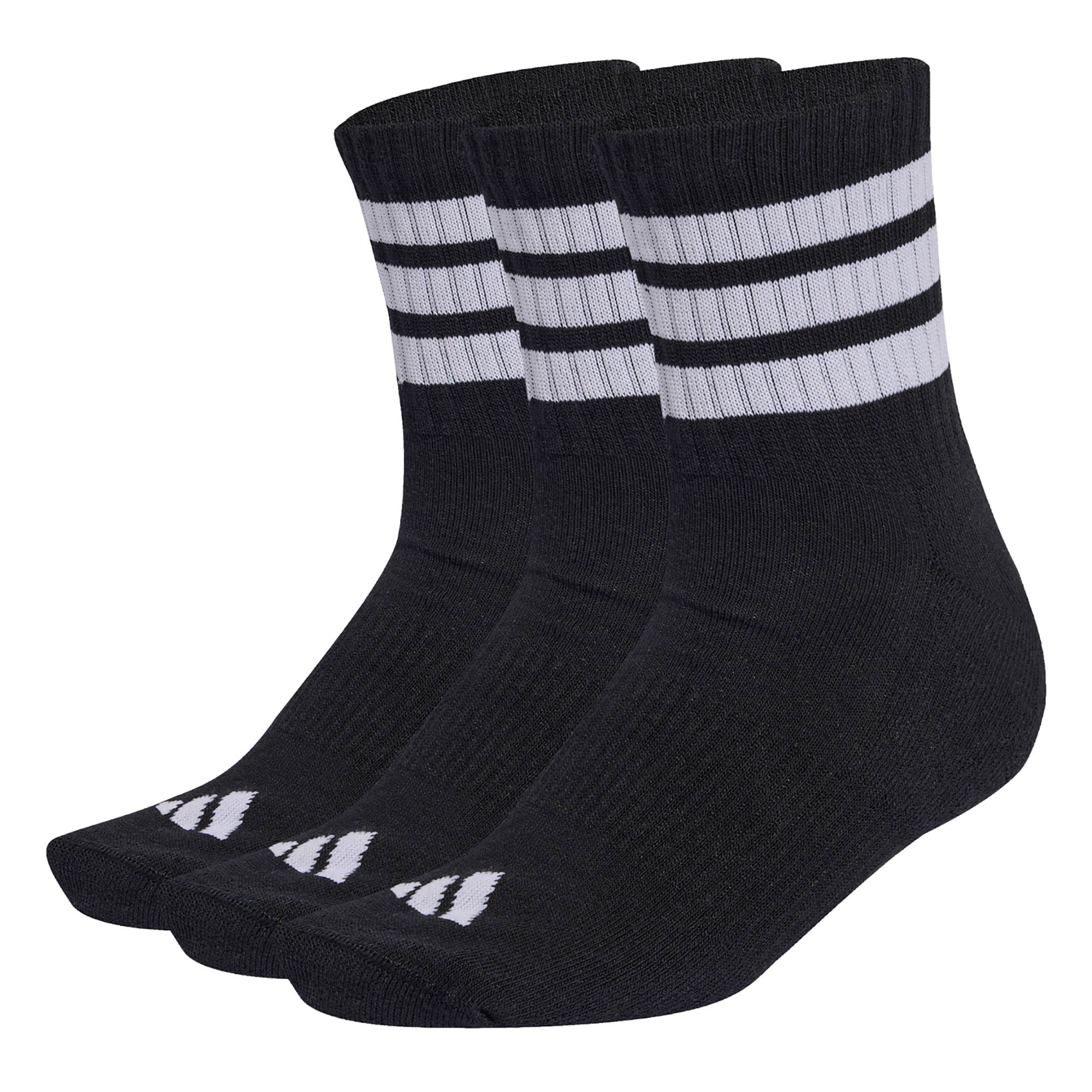 adidas Unisex Quarter Socks, 3-pack - 3-Stripes Cushioned Sportswear Mid-Cut Socks, logo, stripes, padded
