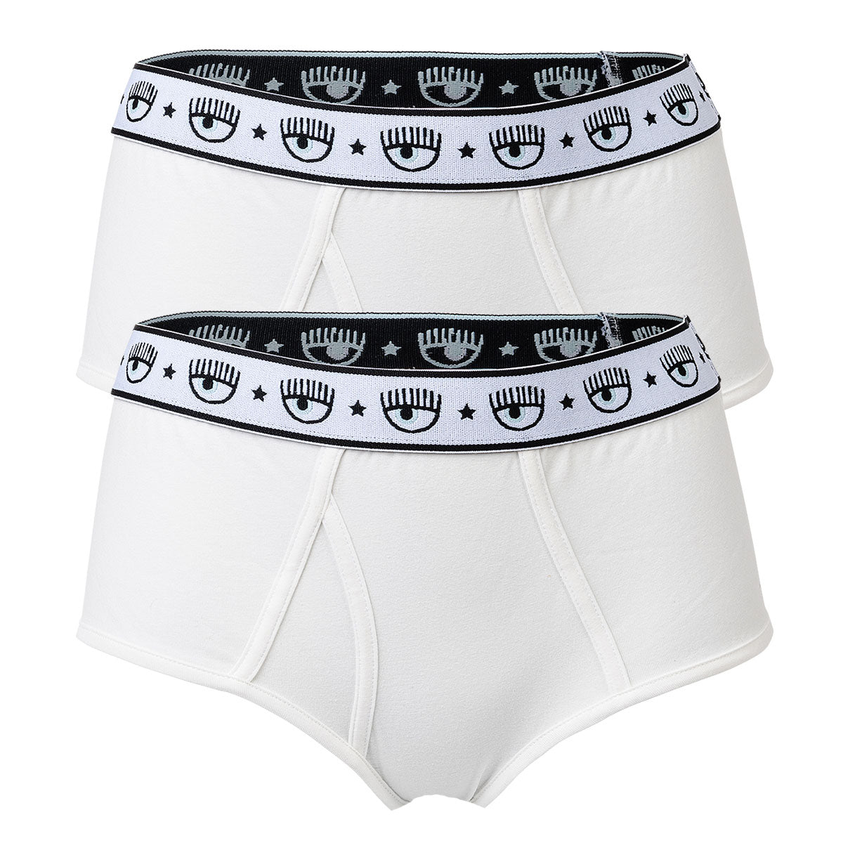 CHIARA FERRAGNI Damen Brief 2er Pack - Slips, Cotton Stretch, Logobund, uni